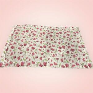 Handmade Pink Heart Print Fabric Washable Pet Food Placemat